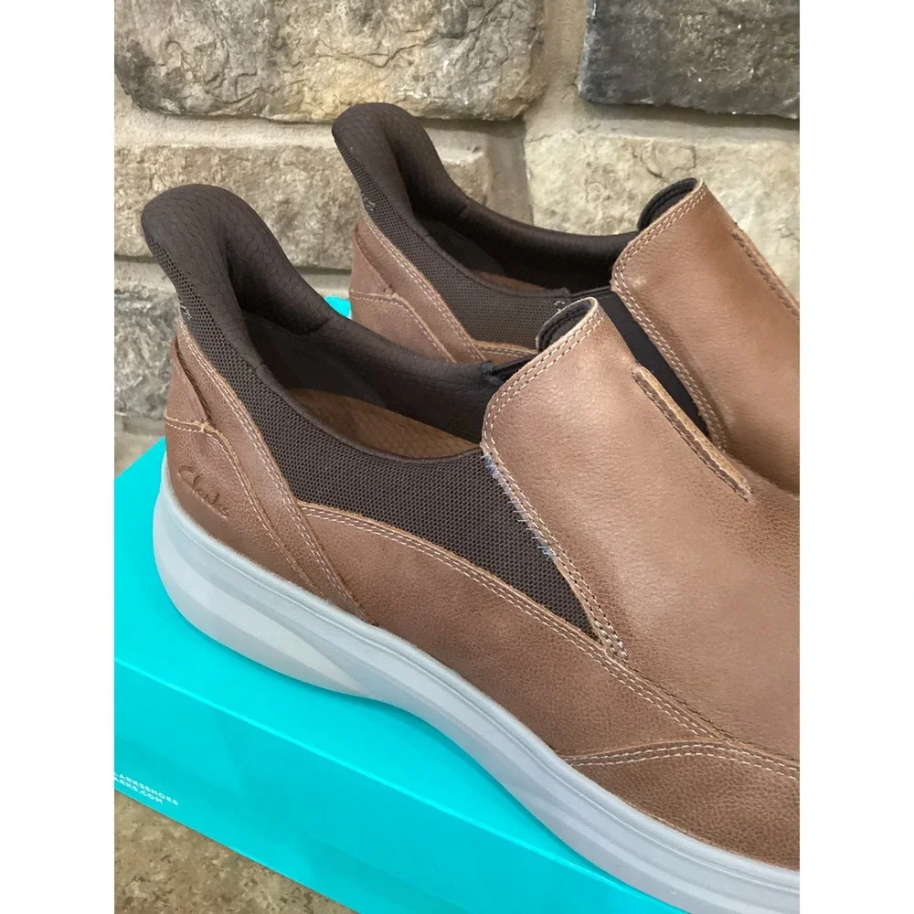 Clarks Mullan Step Mens Tan Combi Leather Slip On Loafers 11.5 M 261873867105